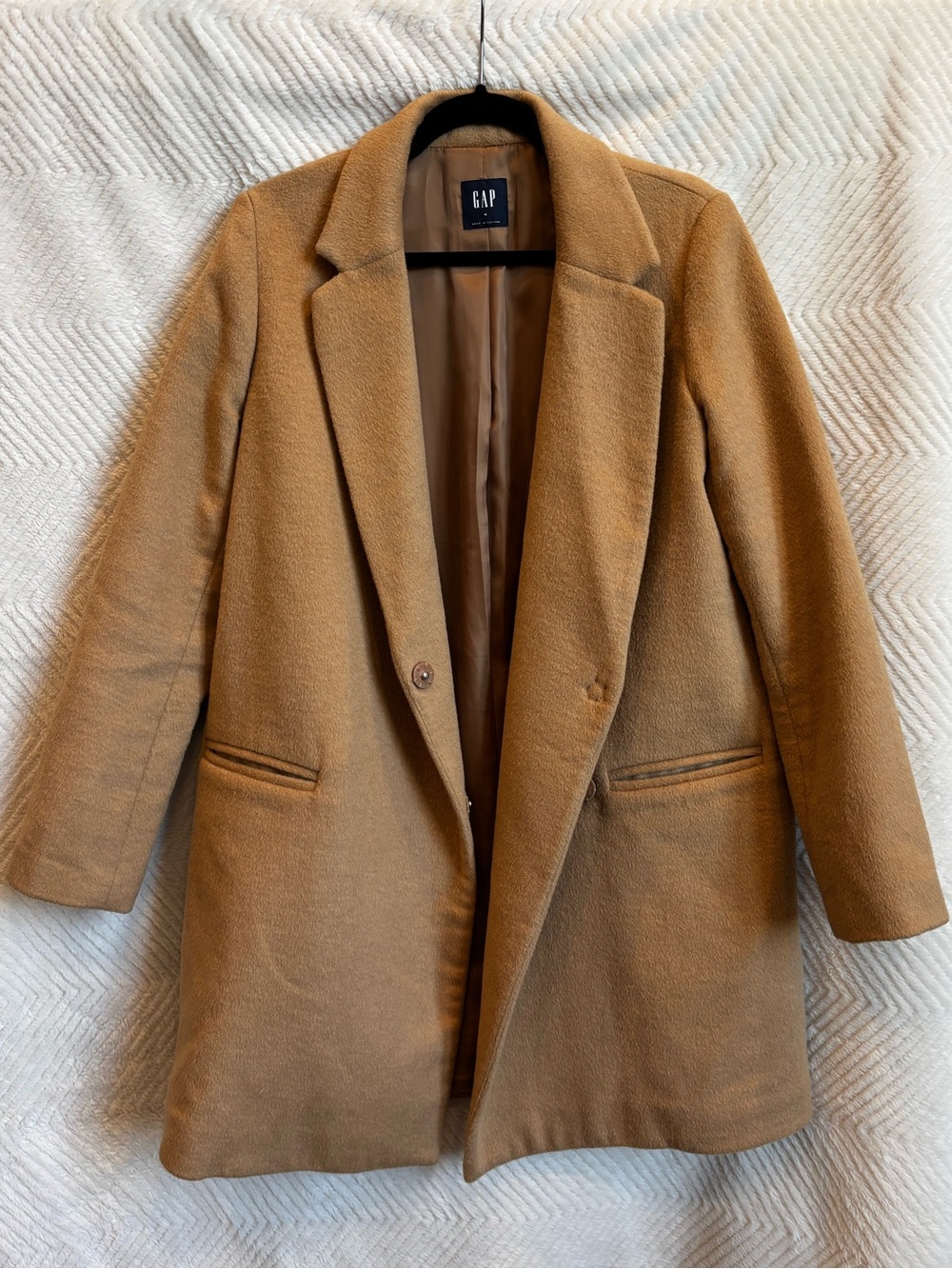 GAP Wool Blend Blazer Coat Camel Brown Size M